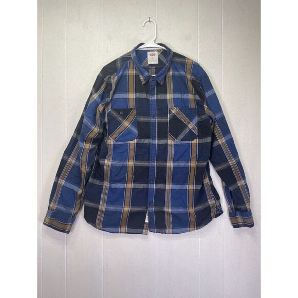 Levi's Plaid Shirt Men XL‎  Blue Western Classiccore Corpcore Careerwear